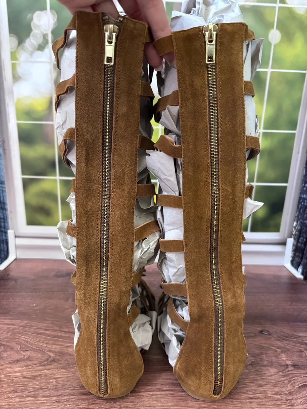 Joyfolie Chestnut Brown Bows Gladiator Sandals Size 6Y